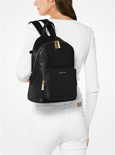 michael kors wythe large perforated leather backpack|Wythe Large Perforated Leather Backpack .